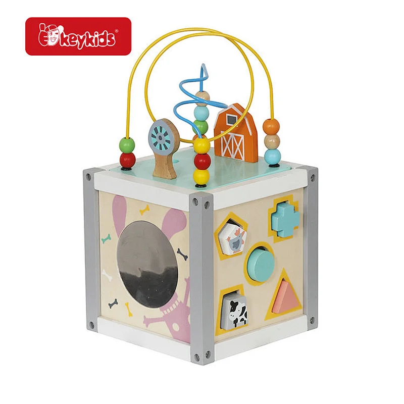 New Design Educational Toys Wooden Under the Sea Adventure Activity Cube with Fishing Game W11B337B